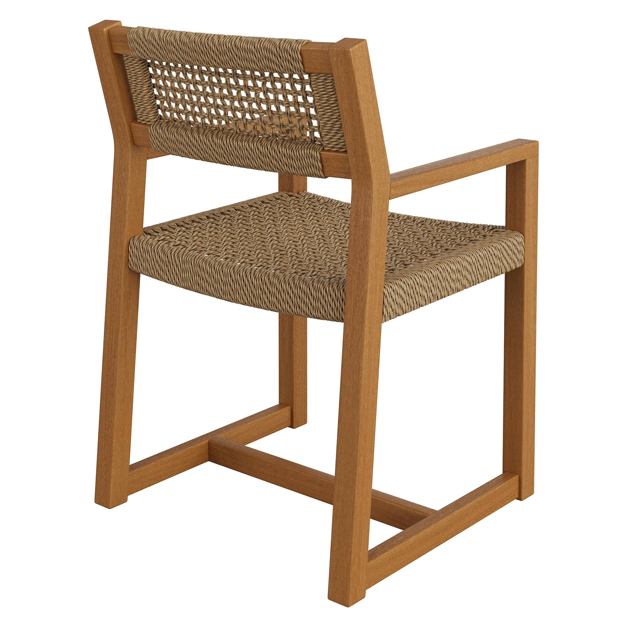 Alt View 3. Modway - Reed Outdoor Teak Wood Rattan Dining Chair by Modway - Natural.