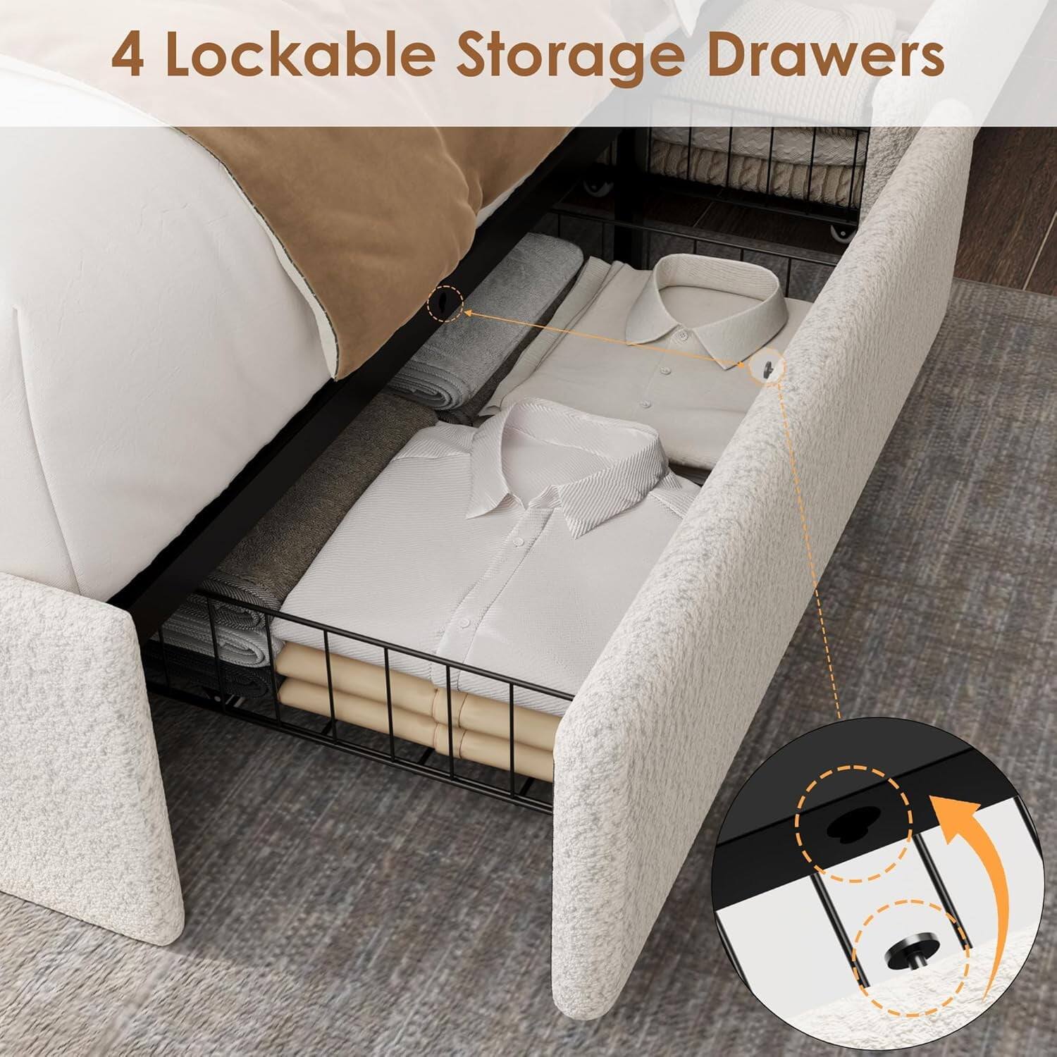 4 Lockable Storage Drawers