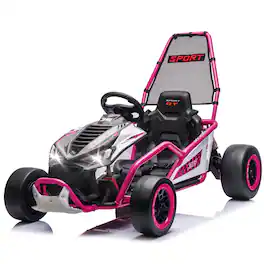 Ropilly - 24V electric kids go kart 400W drift car for kids Pink