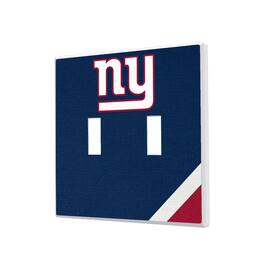 Keyscaper - New York Giants Diagonal Stripe Double Toggle Light Switch Plate - Multicolor
