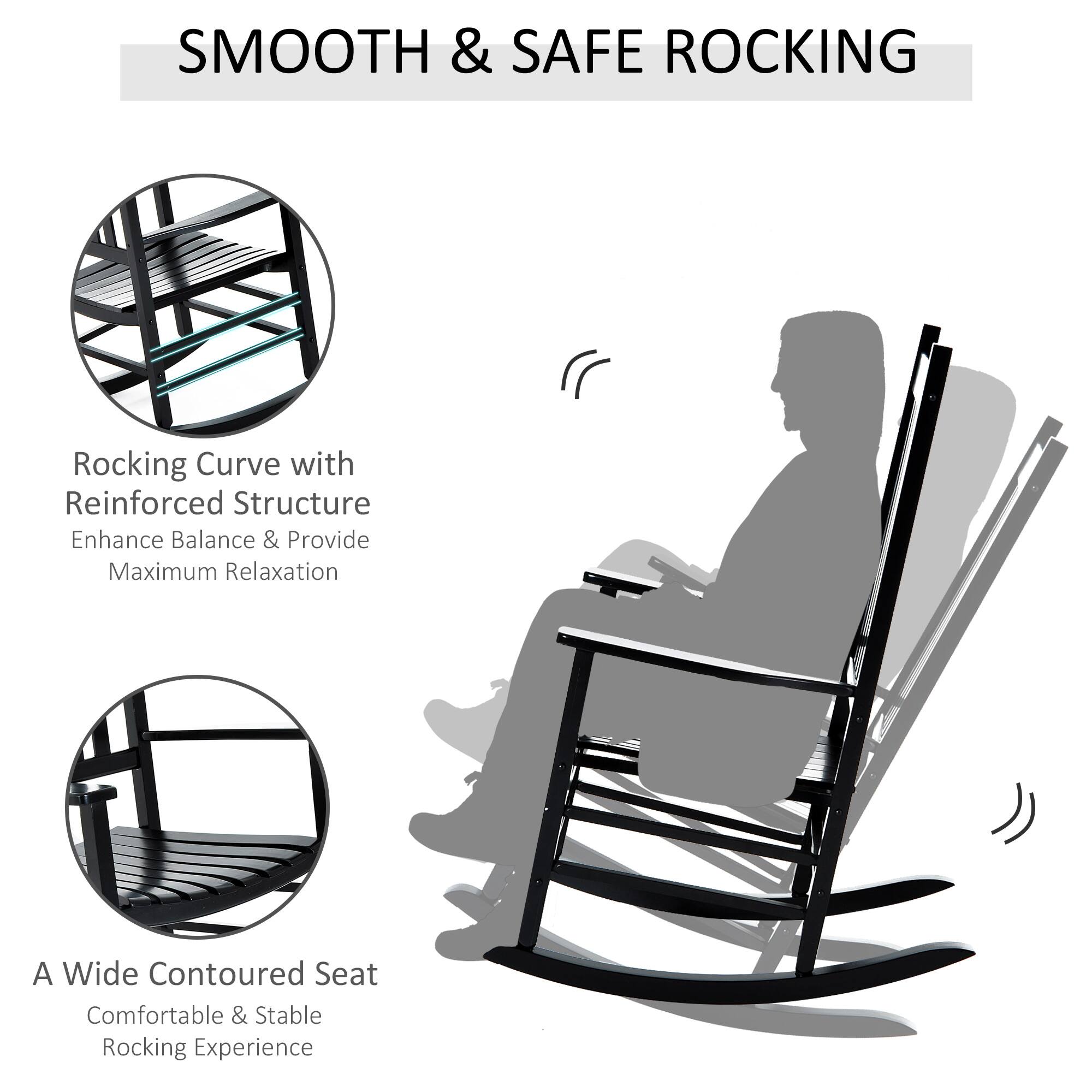 SMOOTH & SAFE ROCKING

Rocking Curve with Reinforced Structure  
Enhance Balance & Provide Maximum Relaxation

A Wide Contoured Seat  
Comfortable & Stable Rocking Experience