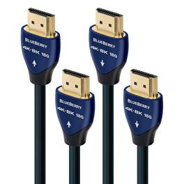 AudioQuest - BlueBerry 4K-8K 18Gbps HDMI Cable - 7.38 ft. (2.25m) - Pair - Blue