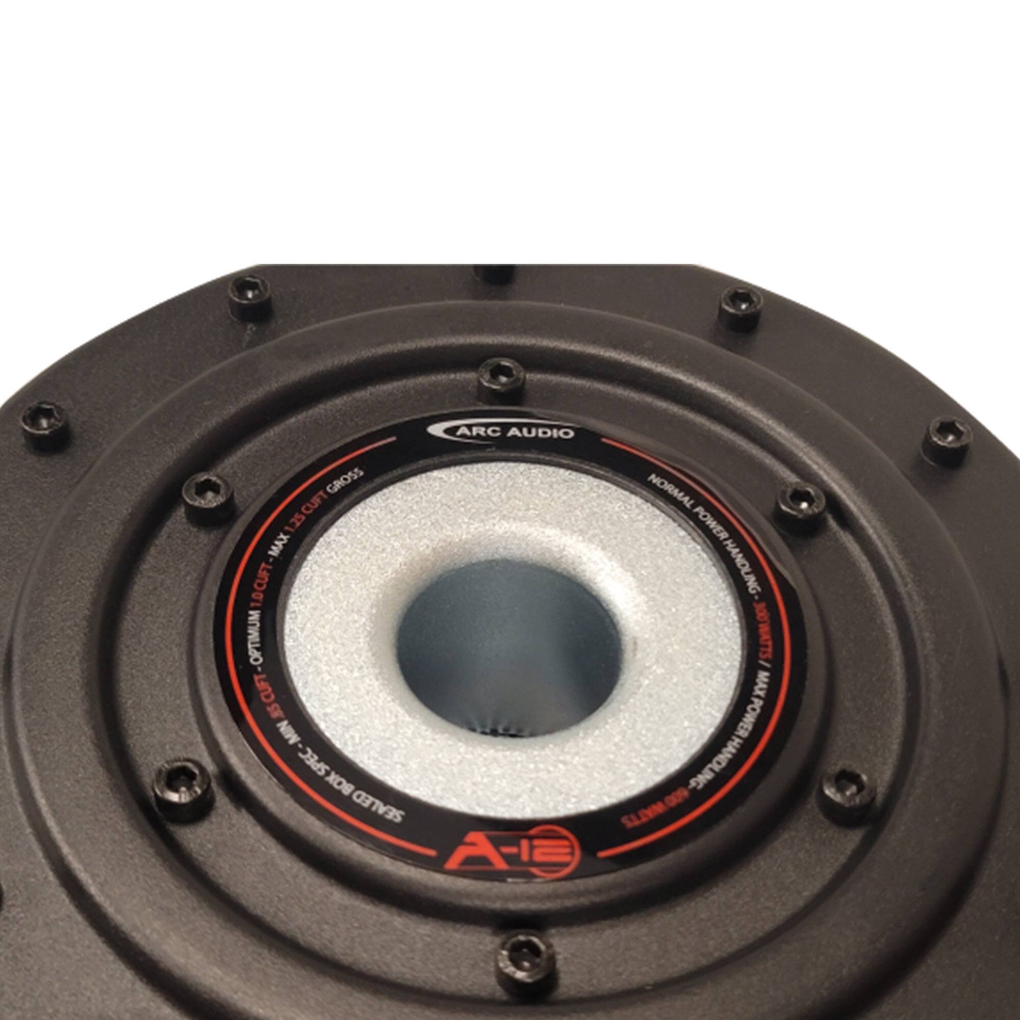 ARC AUDIO  
GROSS NORMAL 125CUFT  
CUFT 1.25  
POWER MAX 9 CUFT  
HANDLING 300  
OPTIMUM 300WATTS/ CUFT  
MAX BS POWER MIN SPEC  
HANDLING BOX 009  
SEALED  
WATTS A-IE