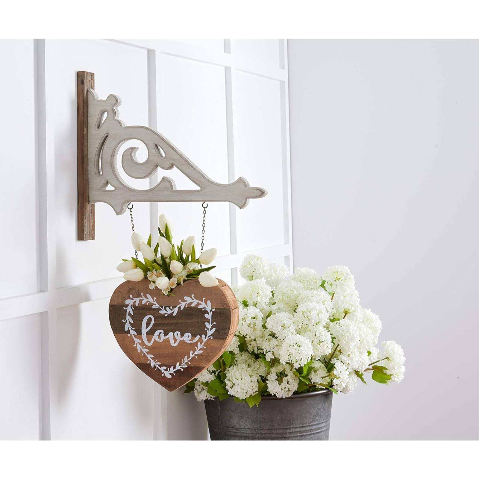 Angle. K&K Interiors - K&K Interiors Architectural Wood Arrow Holder 17 x 15 x 2 inches - Brown.