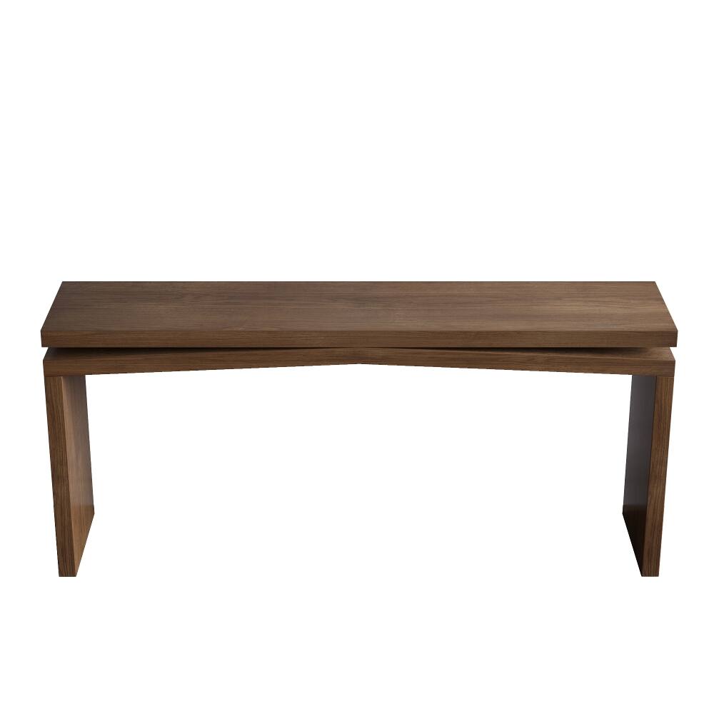 Alt View 4. Loheer - Loheer 65-Inch Solid Wood Veneer Console Table, Long Farmhouse Entryway Sofa Table, Rustic Brown - Deep Rustic Brown.