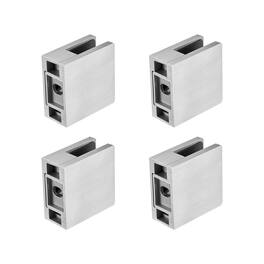 VEVOR - Glass Clamp, 4 PCS Square Glass Railing Bracket for 0.31 "-0.47 " Tempered Glass, 304 Stainless Steel Glass - Silver