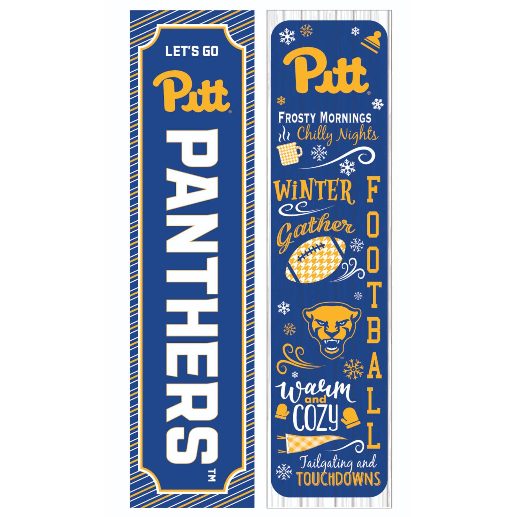 Evergreen Enterprises - Pitt Panthers 47" Double Sided Winter Leaner Fan Sign - Multicolor