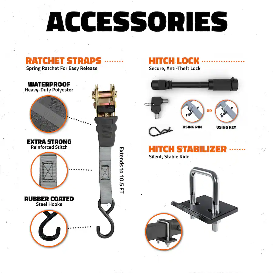 Mockins 50 in. x 29 in. x 8 in. Aluminum Trailer Hitch Cargo Carrier ...