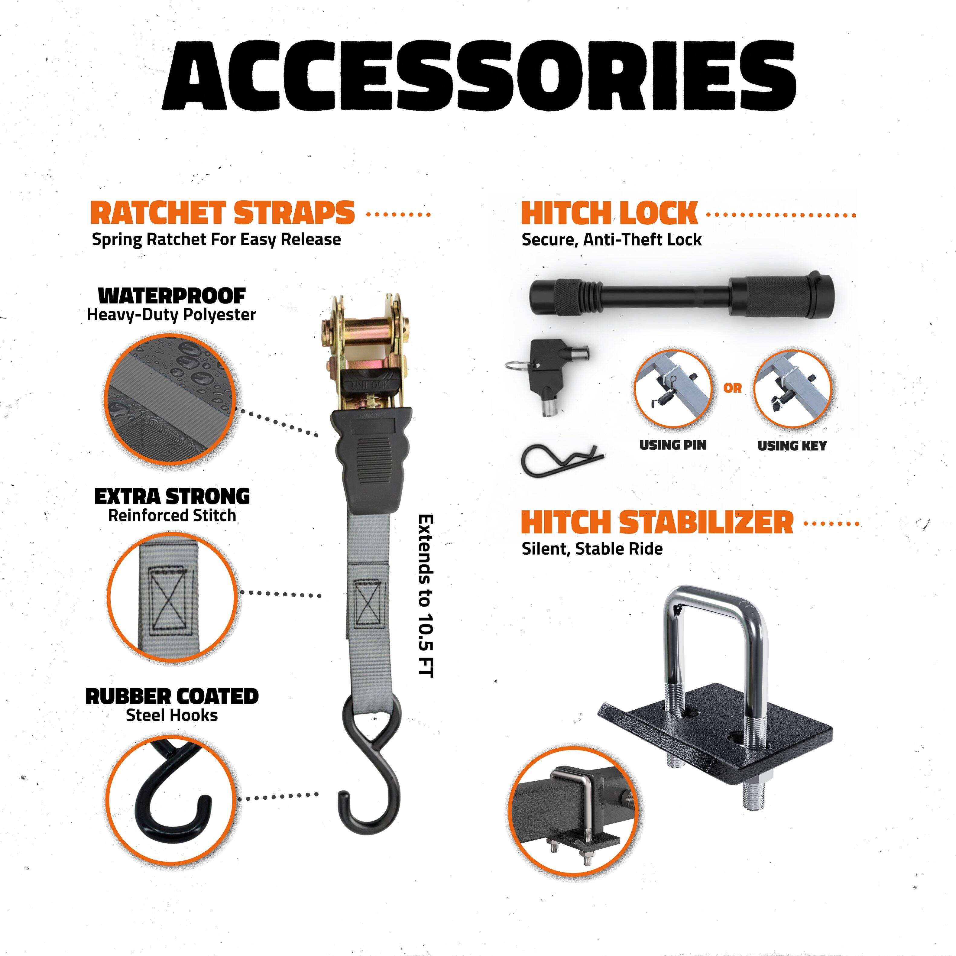 Mockins 50 in. x 29 in. x 8 in. Aluminum Trailer Hitch Cargo Carrier ...