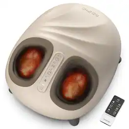 Renpho - Shiatsu Foot Massager with 2 Level Heat, Auto-Adaptive Fit, 3 Kneading & Compression Massage, Foot Care Gifts for Women - Brown