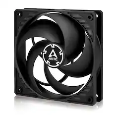 Front. Arctic - Arctic P12 PWM PST CO - Pressure-Optimized 120 mm Fan with PWM and PST for Continuous Operation, Black - Black.