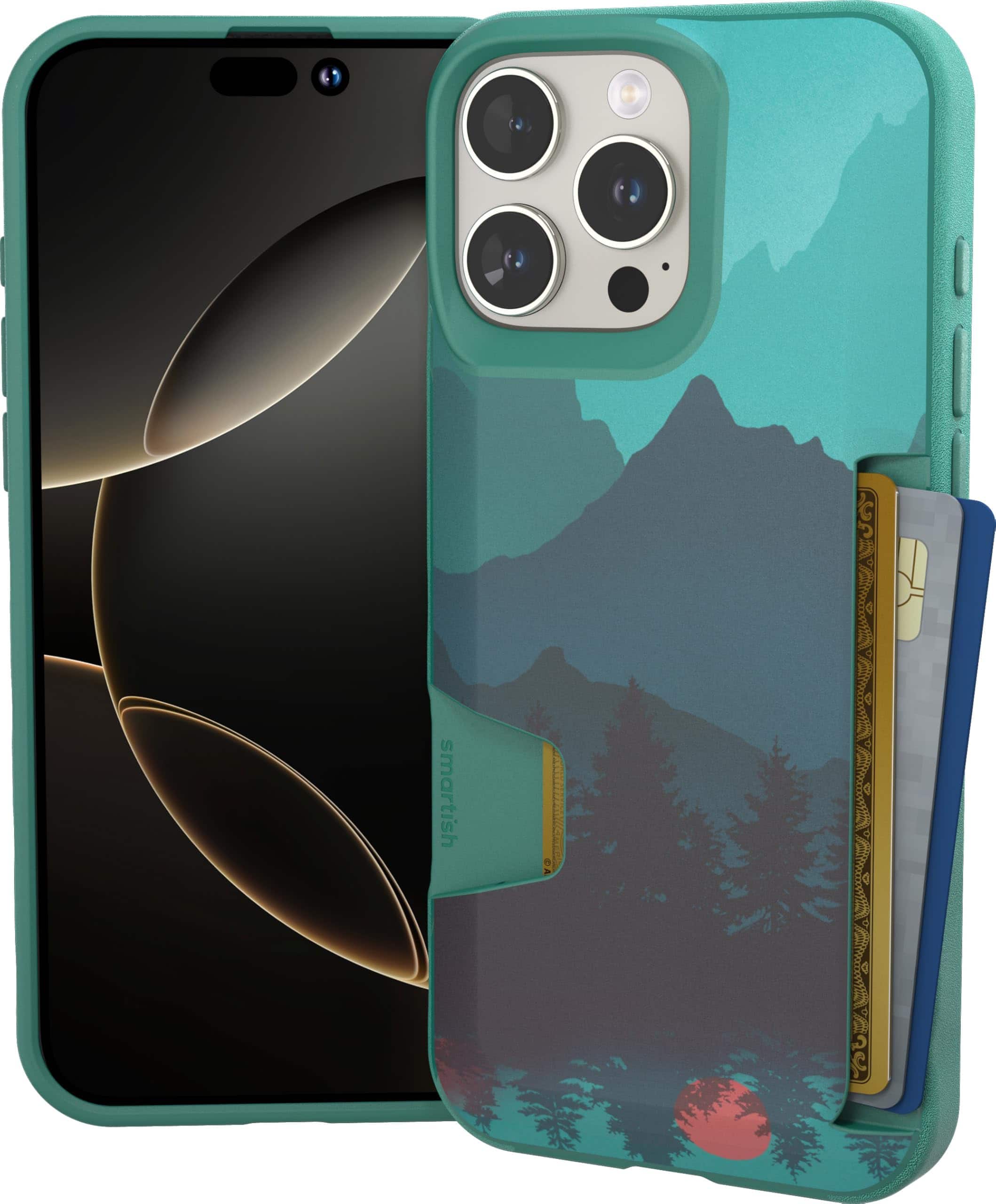 Smartish - iPhone 16 Pro Max Wallet Case - Wallet Slayer Vol 1 - Protective Slim Card Holder Cover - Moving Mountains