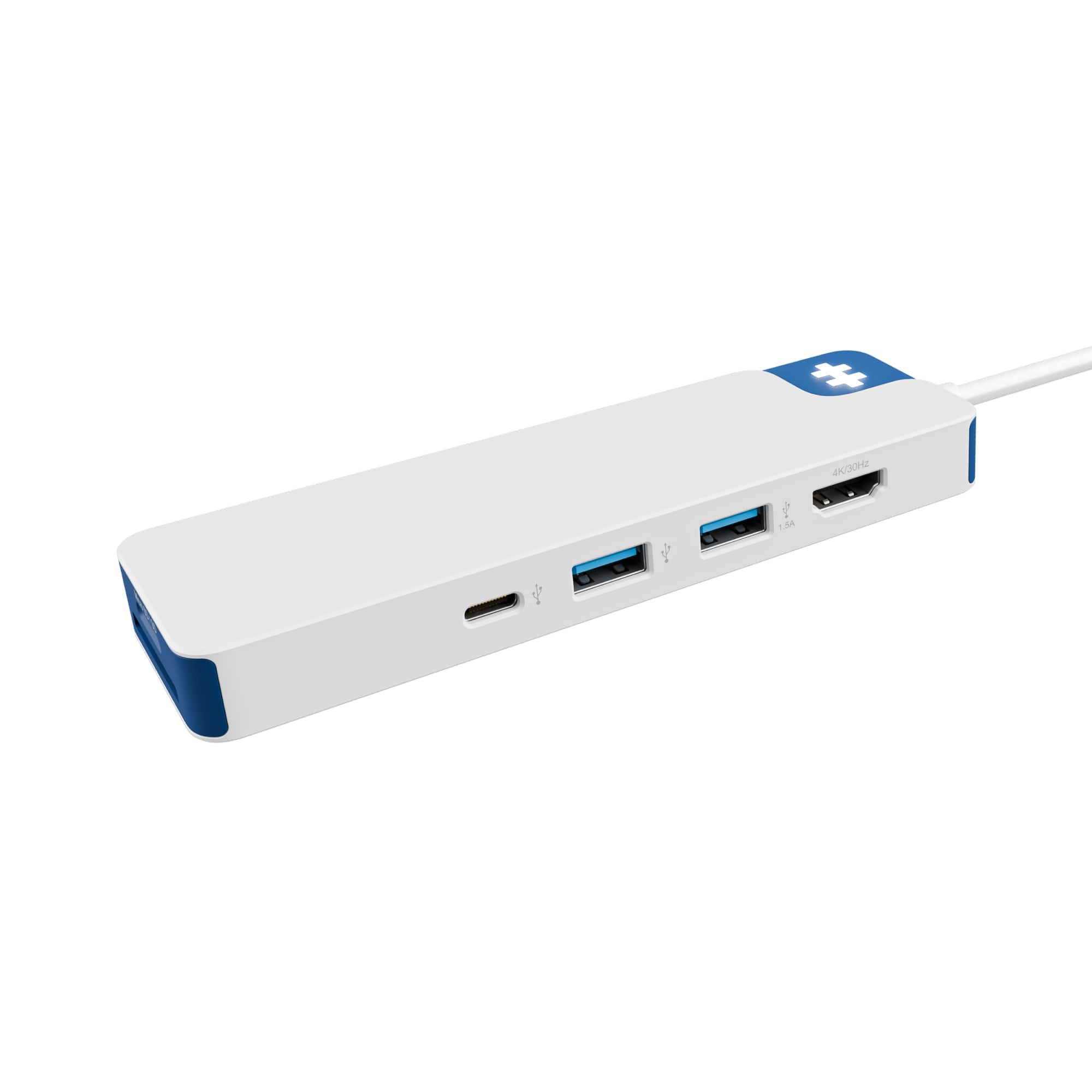 Left. Hyper - HyperDrive Flex 8 Port USB-C Hub - Blue.