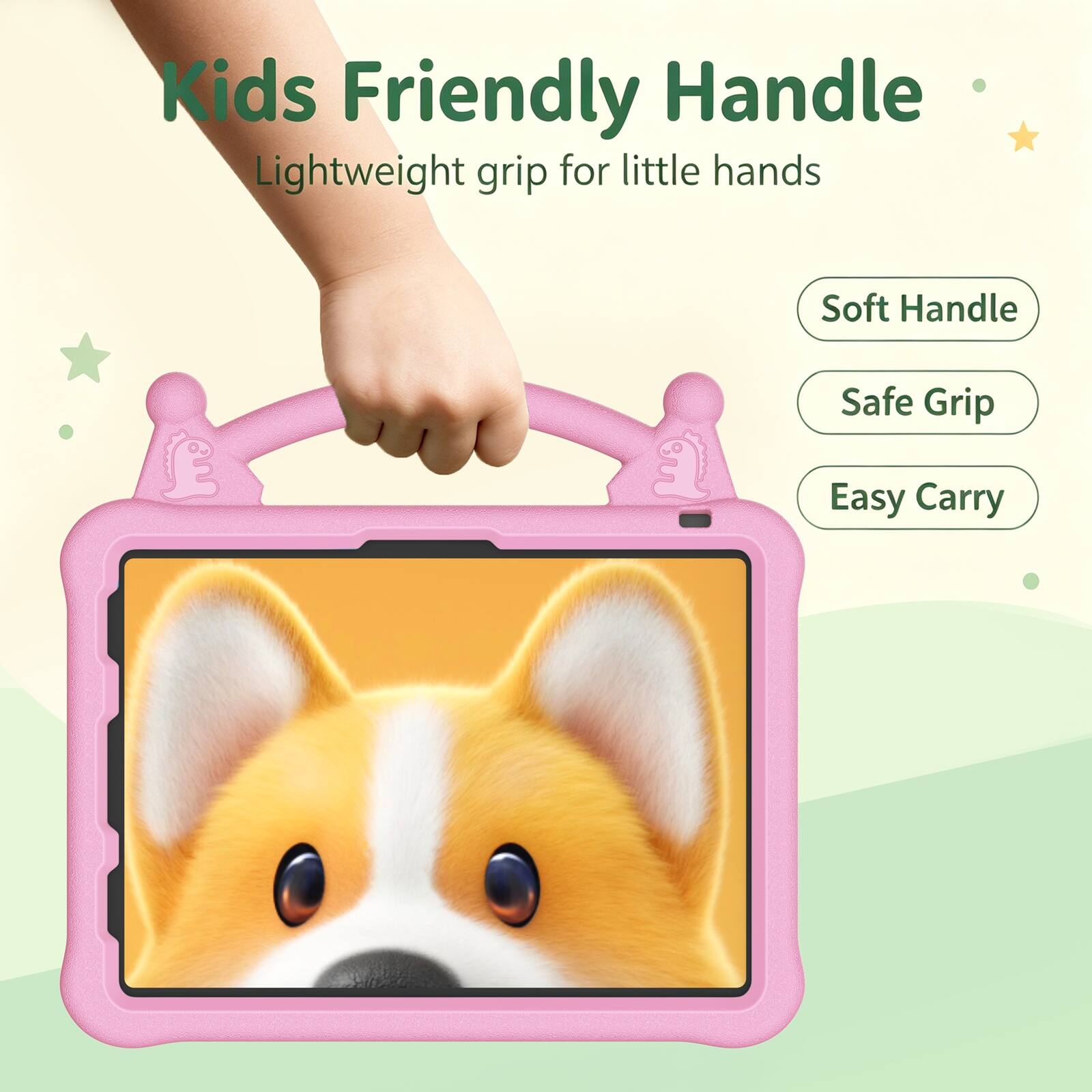 Kids Friendly Handle  
Lightweight grip for little hands  

Soft Handle  
Safe Grip  
Easy Carry