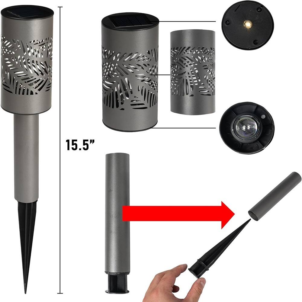 Angle. MOSZAR LLC - Solar Pathway Lights Outdoor, 12 Pack LED Warm White Waterproof - Black.