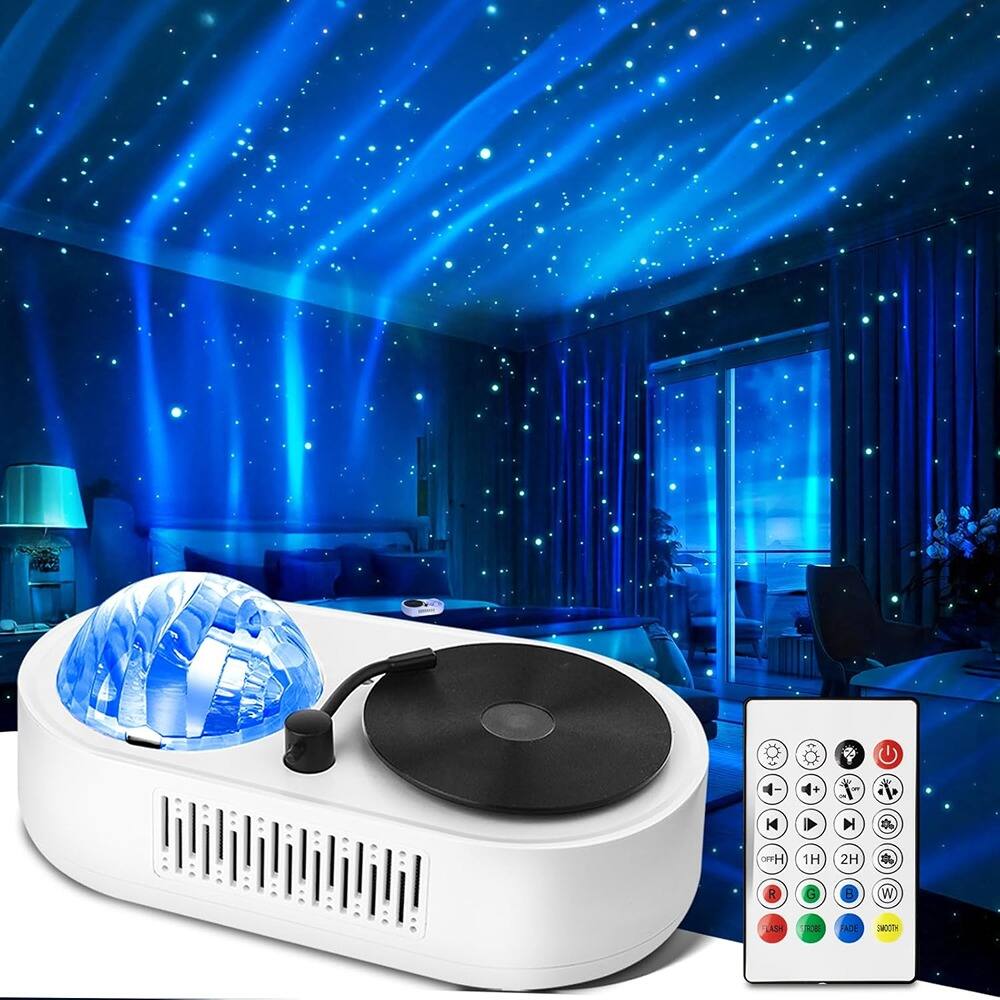 ACJPR - Aurora Galaxy Projector – Bluetooth Speaker, Rechargeable, Remote Control