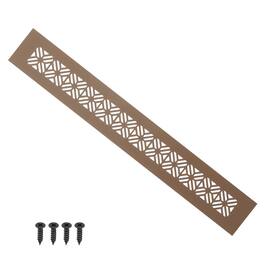 Unique Bargains - 14"x2" Door Air Vent Cover, Heavy Duty Aluminum Alloy Grille Louvered with Mounting Screws for Cabinet Wardrobe - Brown