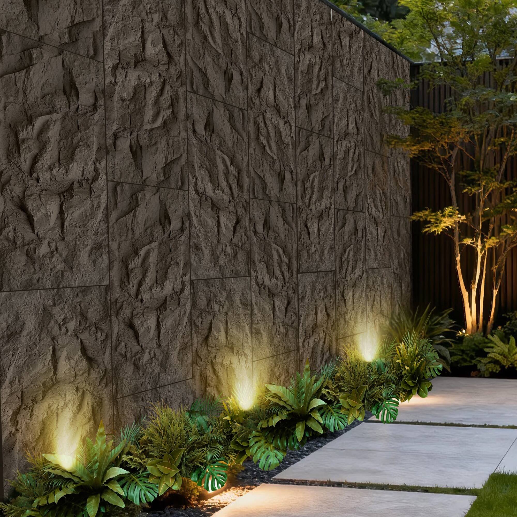 Alt View 2. Boyel Living - 6-Pack 23.62-in x 47.24-in Space Black 3D Faux Stone Polyurethane Wall Panel - Space Black.