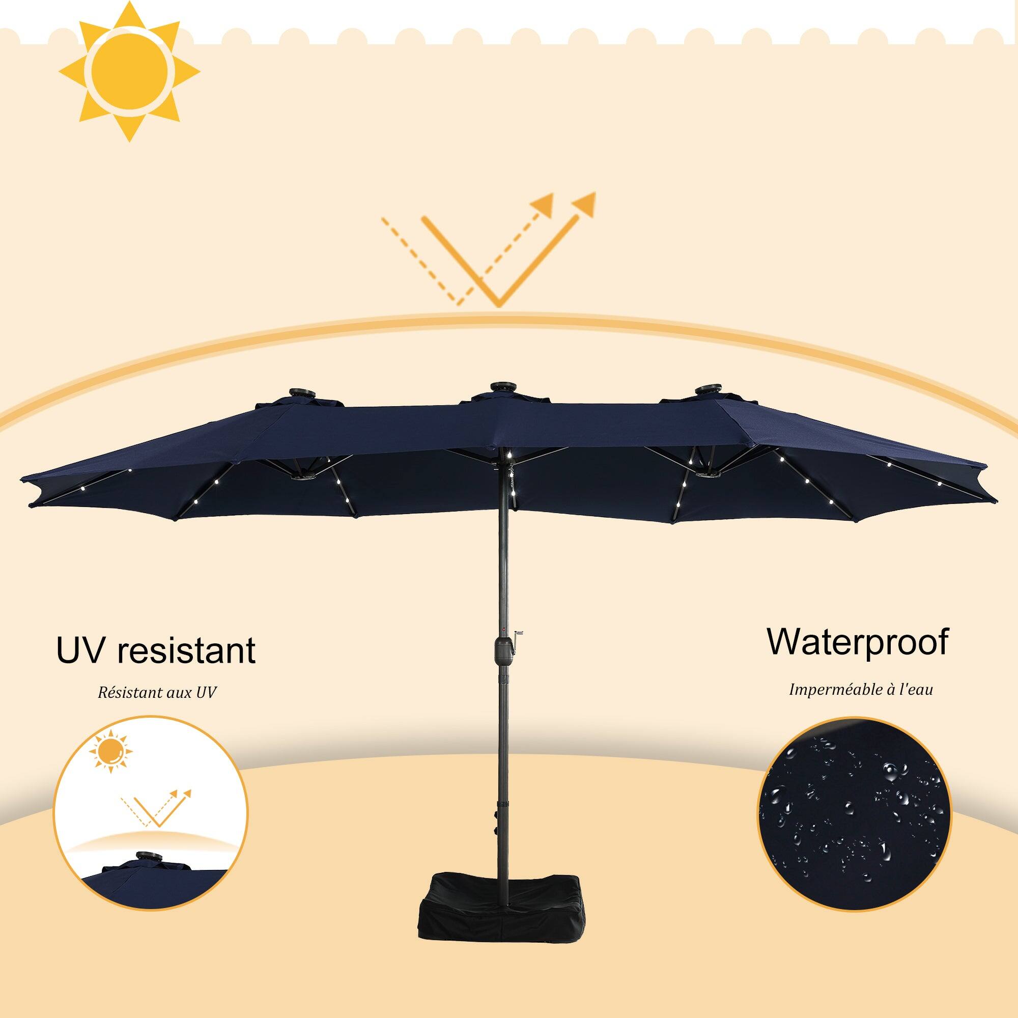 UV resistant  
Resistant aux UV  
Waterproof  
Imperméable à l'eau
