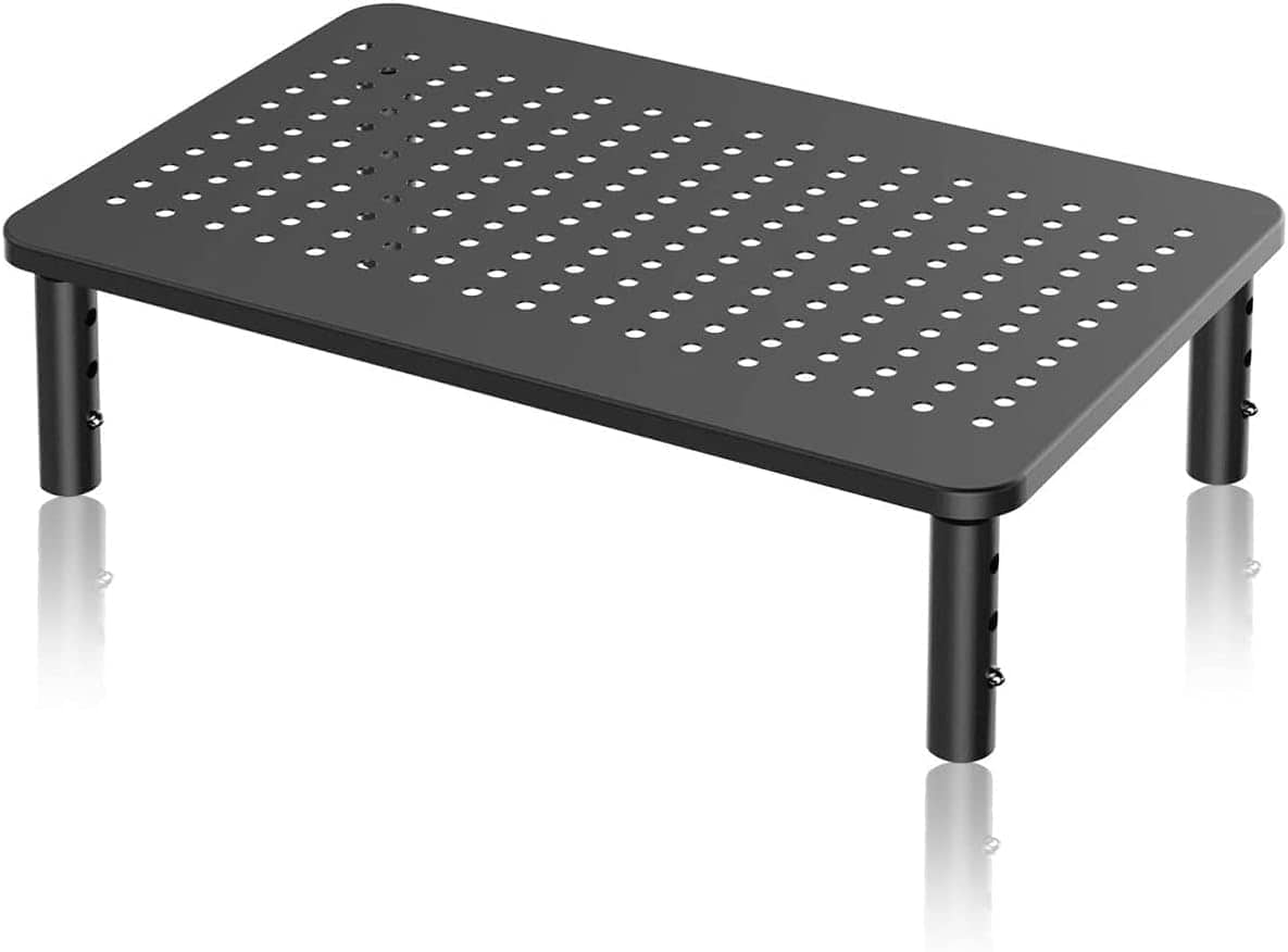 Refined Abode Design - Dual Monitor Stand Riser Laptop 3 Adjustable Heights Computer For Printer Notebook(mst016l) - Ventilated Monitor Stand 1 Pack