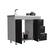 Alt View 2. TuHome - Ferretti Utility Sink With Three Drawers And Double Door Cabinet - White / Black.