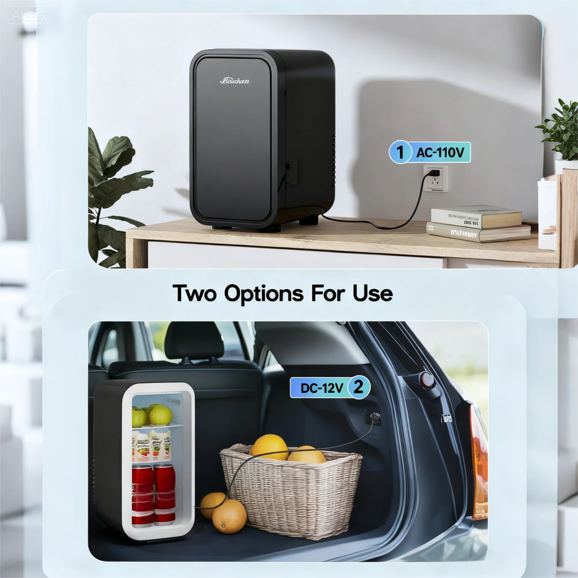 A Badan 1 AC-110V 1N T - iI DU  
Two Options For Use  
AC-110V  
DC-12V