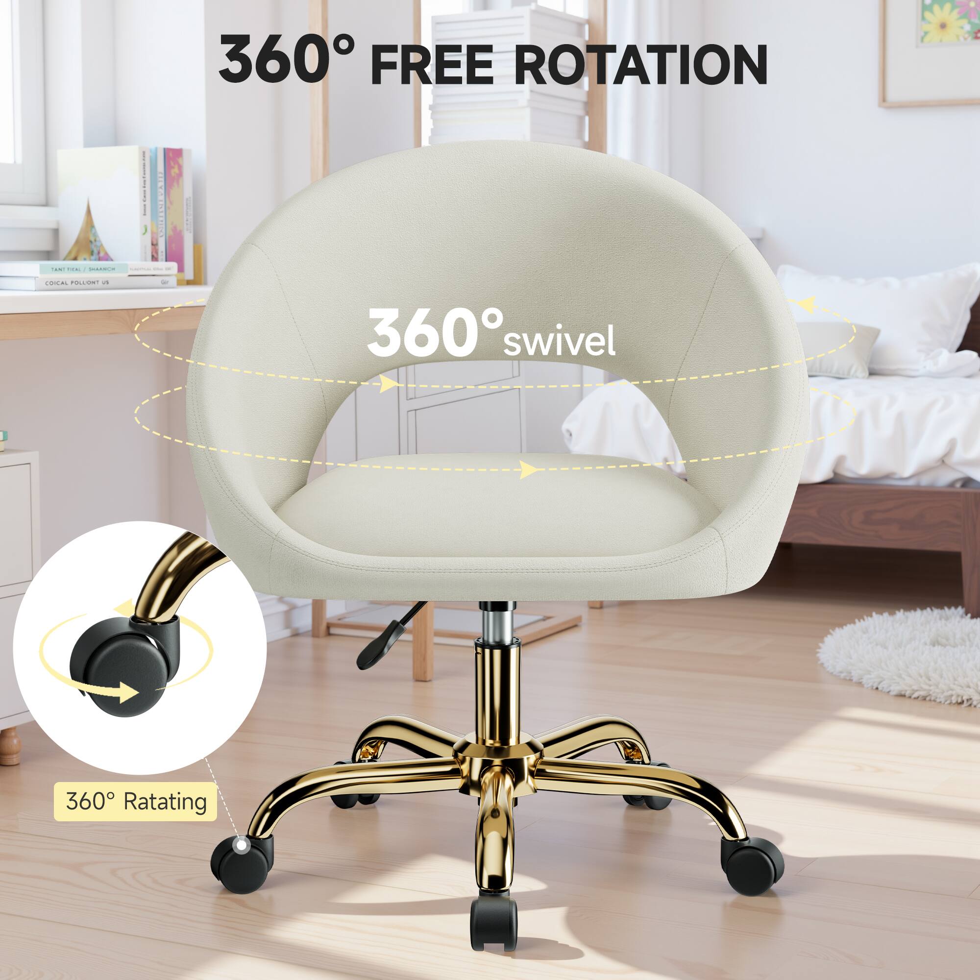 360° FREE ROTATION  
360° swivel  
360° Rotating