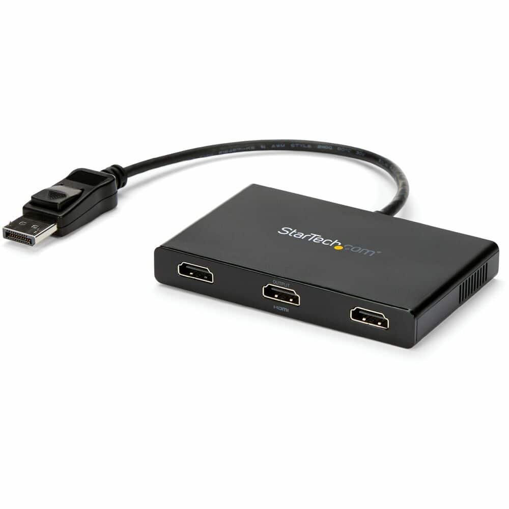 StarTech.com - 3-Port Multi Monitor Adapter, DisplayPort to 3x HDMI MST Hub, Triple 1080p, Video Splitter for Extended Desktop Mode