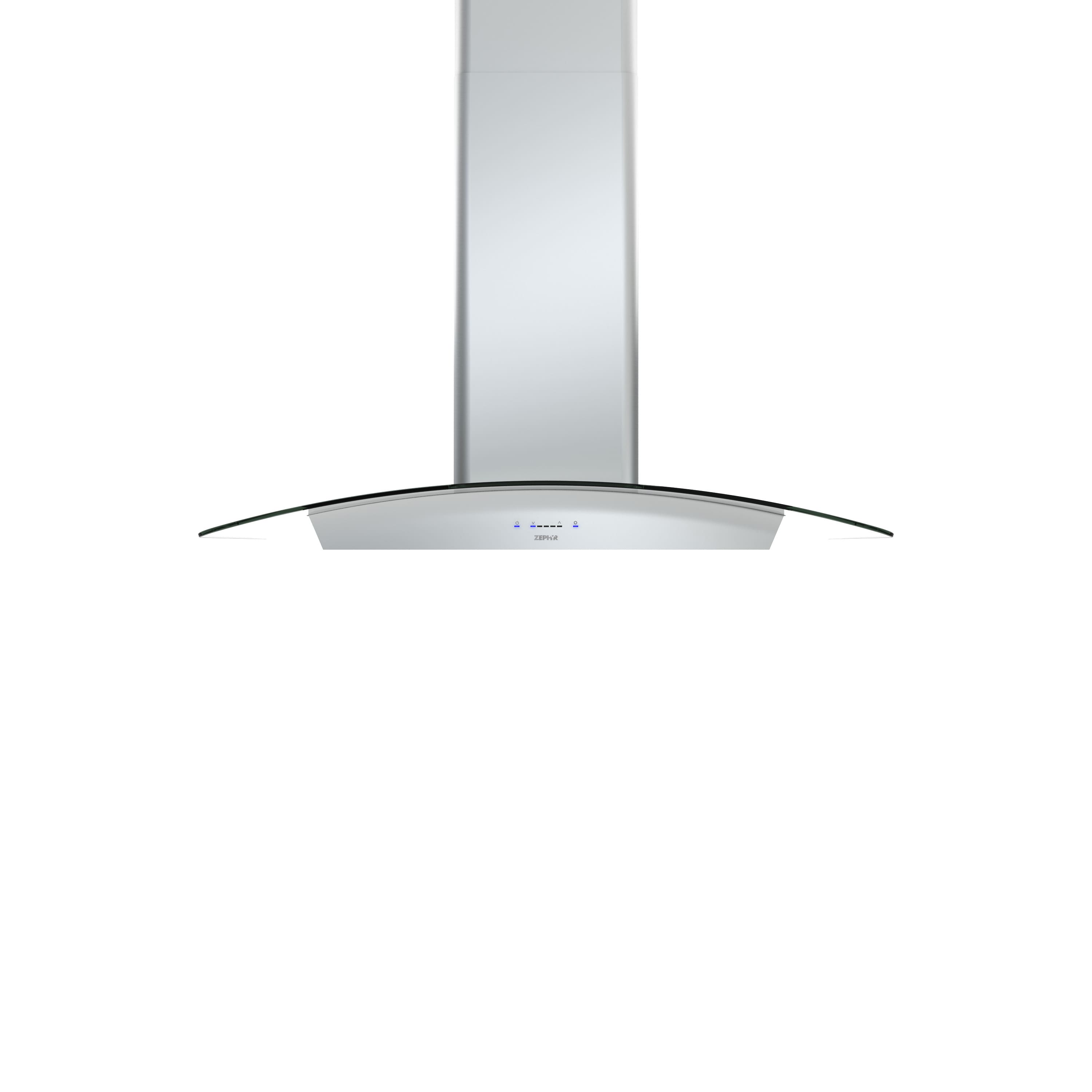 Front. Zephyr - Ravenna 30 in. 600 CFM Wall Mount Range Hood with LED Light in Stainless Steel with Clear Glass Canopy - Stainless Steel/Glass.