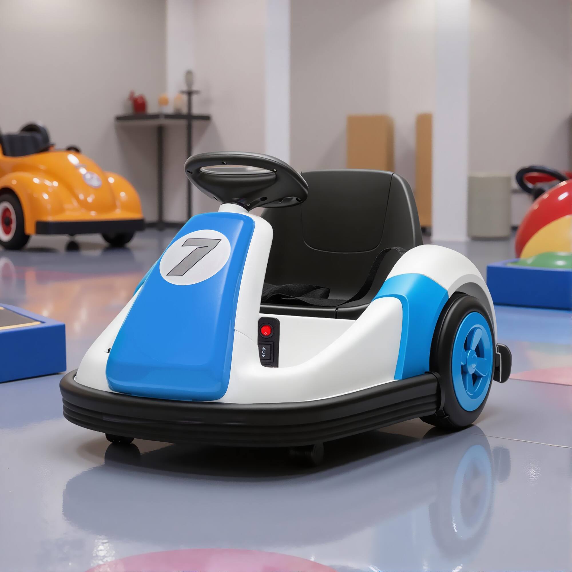 Alt View 1. Qaba - Kids Bumper Car with Big Wheels, Electric Car for Kids with 360-Degree Spin, Slow Start - Blue.