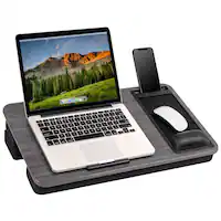 LapGear - Elevation Pro Lap Desk (Fits up to 17" Laptop) - Gray Woodgrain - Front_Zoom