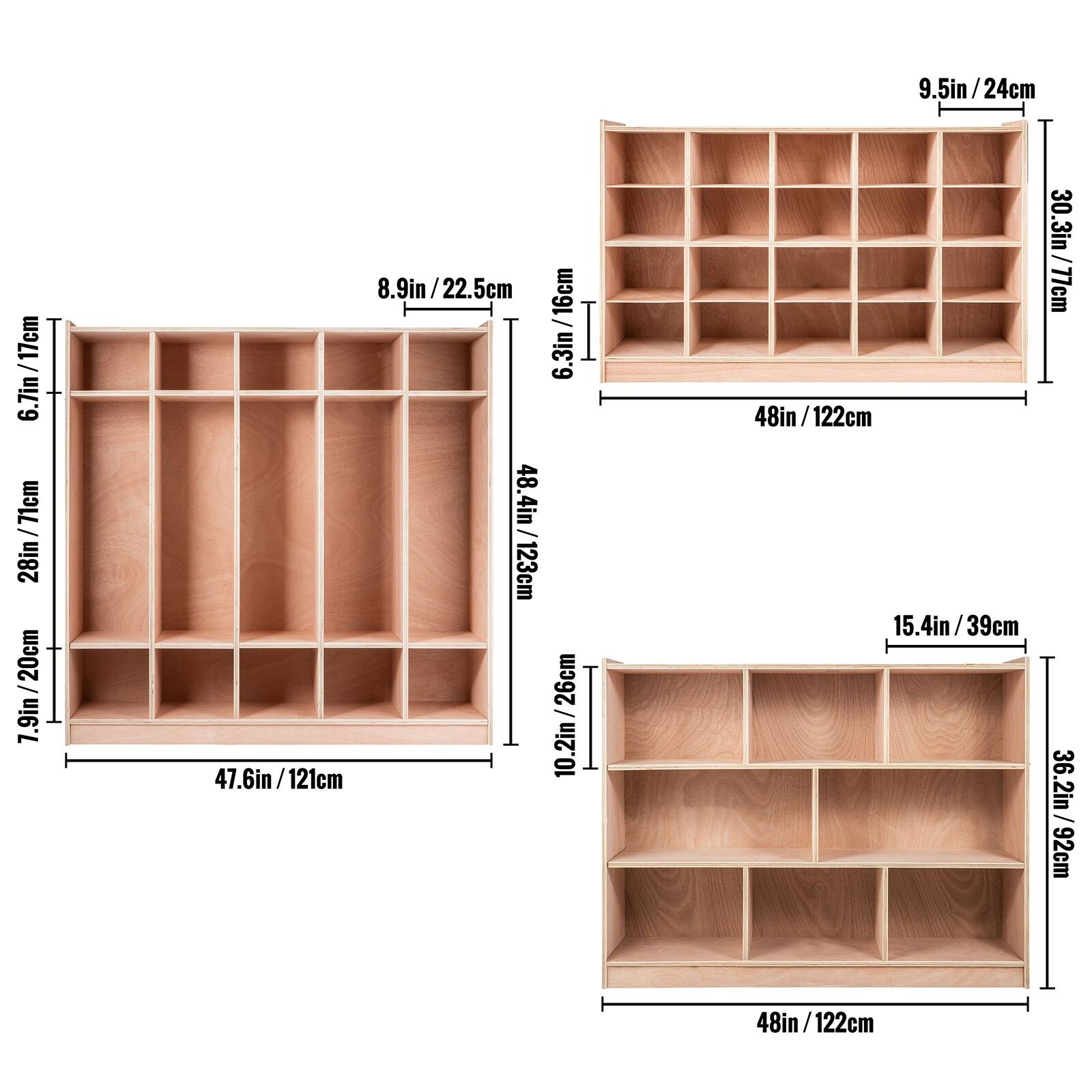 Group 1: 9.5in/24cm, 6.7in/17cm, 28in/71cm, 8.9in/22.5cm, 16cm, 6.3in

Group 2: 48in/123cm, 47.6in/121cm, 10.2in/26cm, 30.3in/77cm, 48in/122cm, 48in, 15.4in/39cm, 36.2in/92cm, 48in/122cm