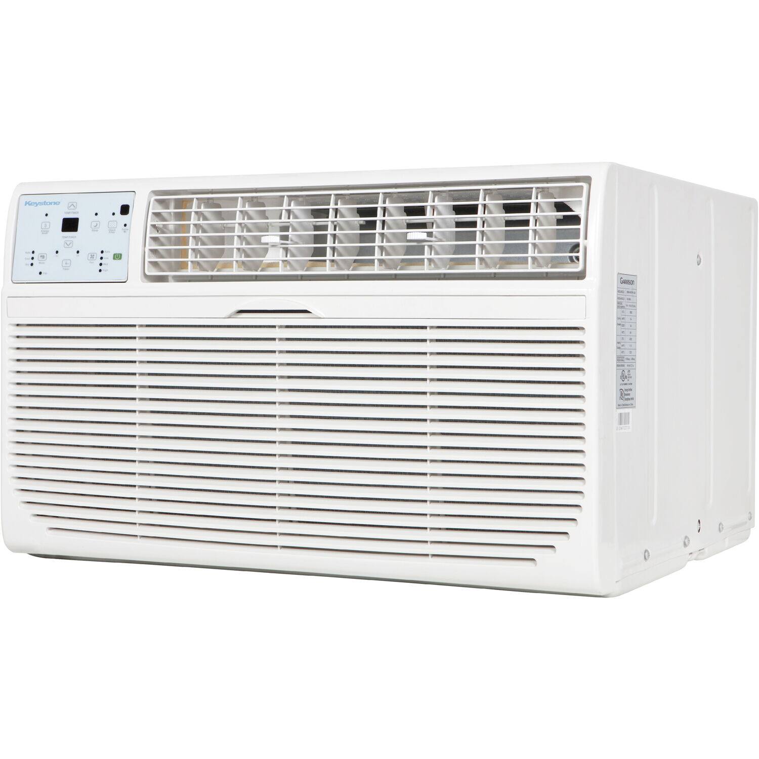 Keystone - 12,000 BTU 550 Sq. Ft. 230V Through-the-Wall Air Conditioner with 10,600 BTU Supplemental Heat Capability - White