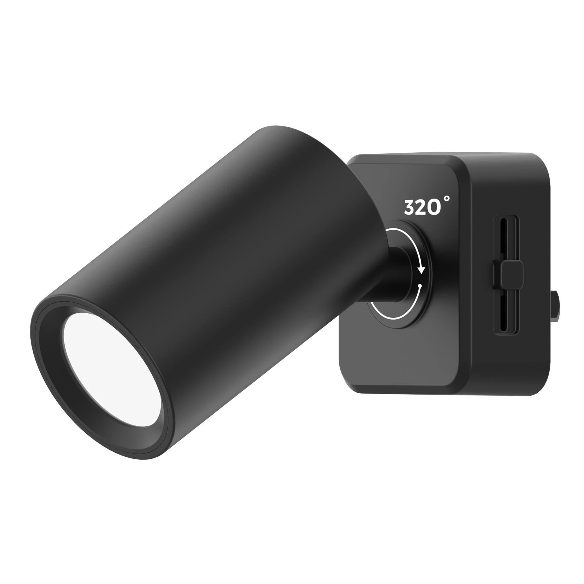 Front. Jandcase - JANDCASE 1W  Plug-in Night Light, 3000K Warm Glow, Rotatable Round Cylinder Design, Slide Dimmer, US 3-Prong Plug - Black.