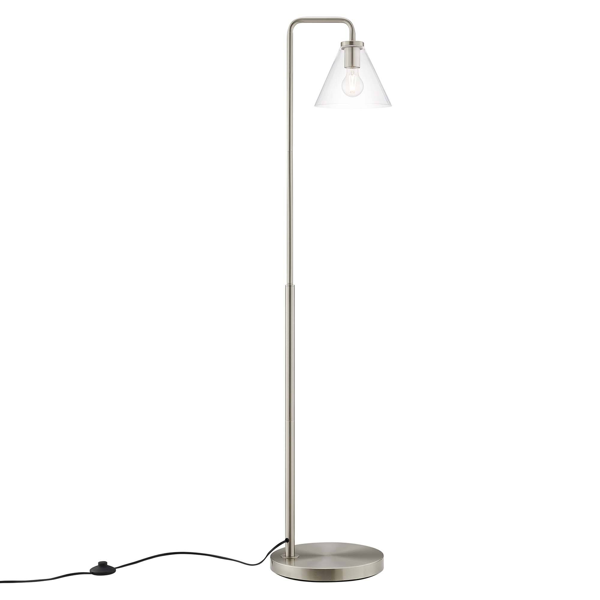 Angle. Modway - Element Transparent Glass Glass and Metal Floor Lamp by Modway - Satin Nickel.