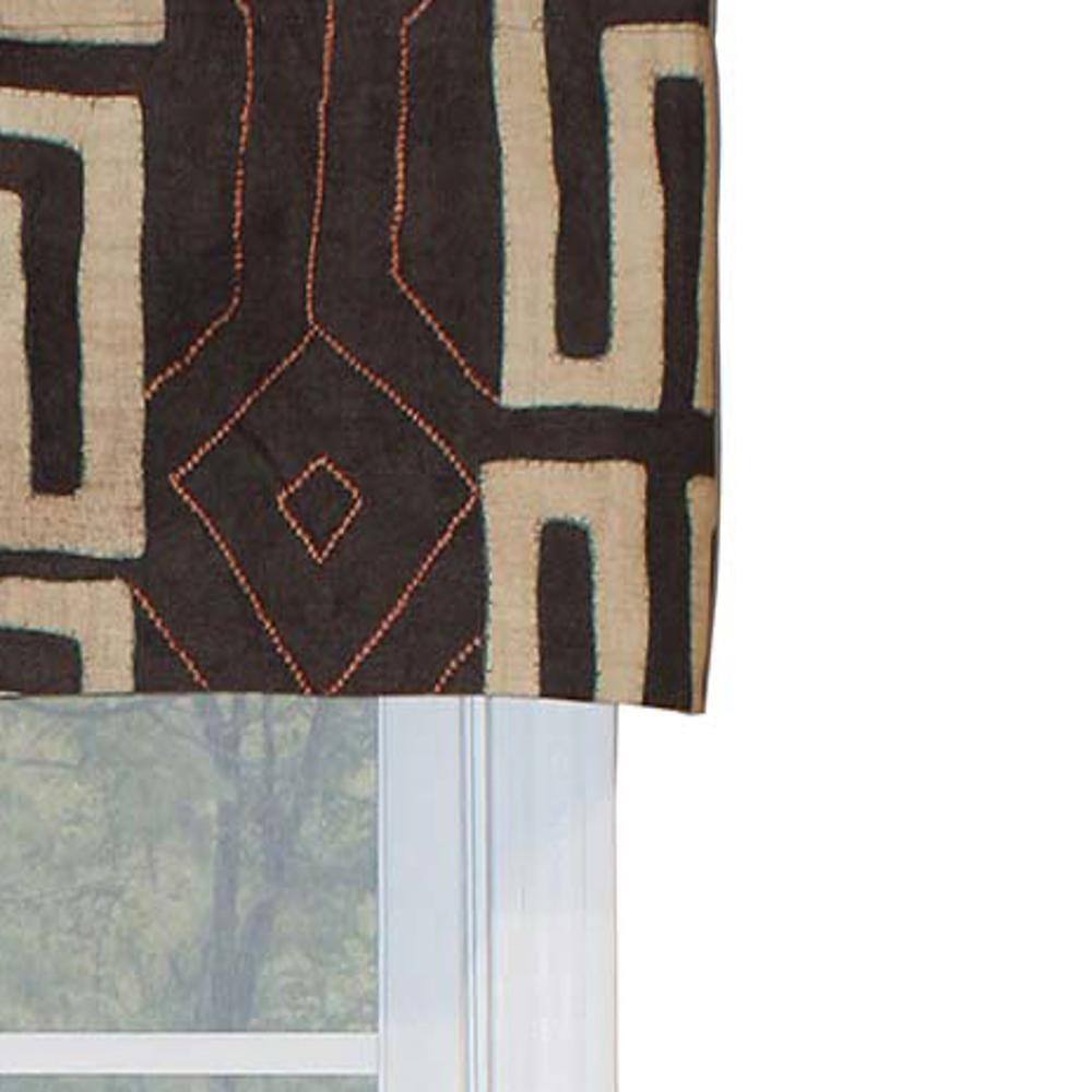 Angle. RLF Home - RLF Home Atahaulpa Tailored Window Treatment Valance 3" Rod Pocket 50" x 14" Chocolate - Chocolate.