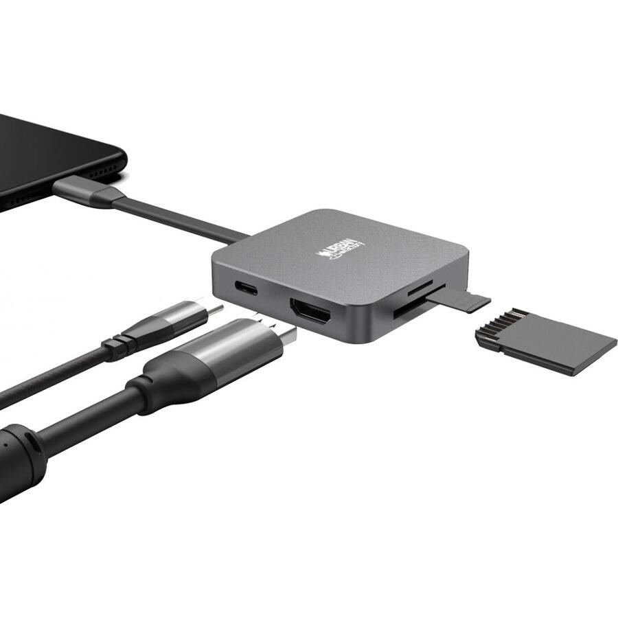 Alt View 7. Urban Factory - Urban Factory HUBEE LIGHT: 100W USB-C Mini Station - Memory Card Reader - SD, microSD - 100 W - USB Type C - 4K - 3840 x.