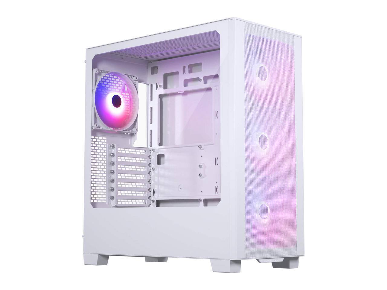 Angle. Phanteks - Phanteks XT Pro Ultra, Mid-Tower Gaming Chassis, 4x RGB Fans, Mesh Airflow, Tempered Glass, USB-C 3.2 Gen2, White - White.