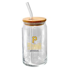 The Memory Company - Pittsburgh Pirates 16oz. Classic Crew Beer Glass with Bamboo Lid - Multicolor