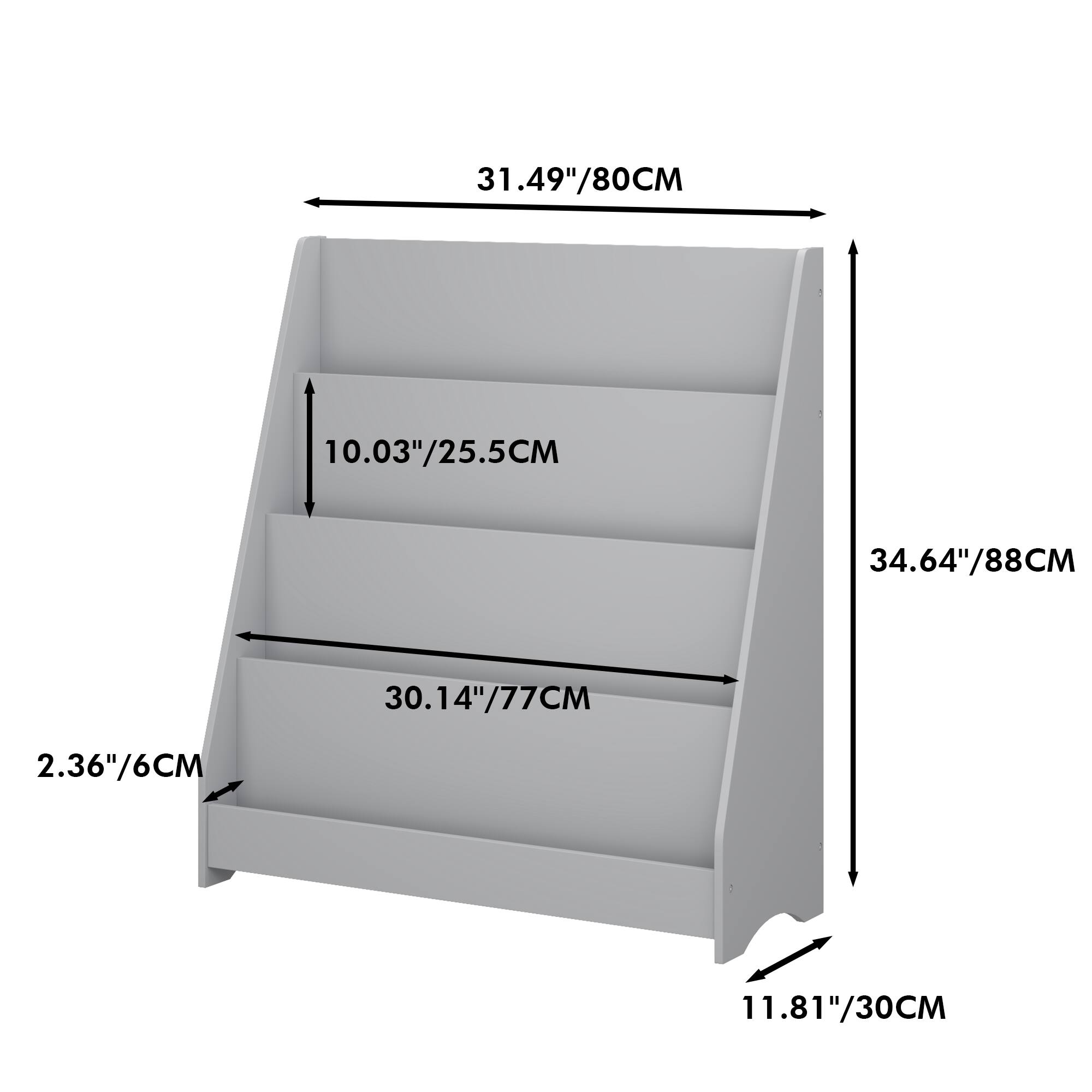 31.49"/80CM  
10.03"/25.5CM  
34.64"/88CM  
30.14"/77CM  
2.36"/6CM  
11.81"/30CM
