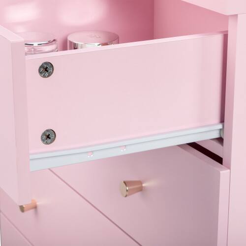 Alt View 4. Winado - Modern 6 Drawer Dresser Tall Dresser Chest of Drawers Anti-Tipping Device Metal Handle for Bedroom Living Room Hallway - Pink.