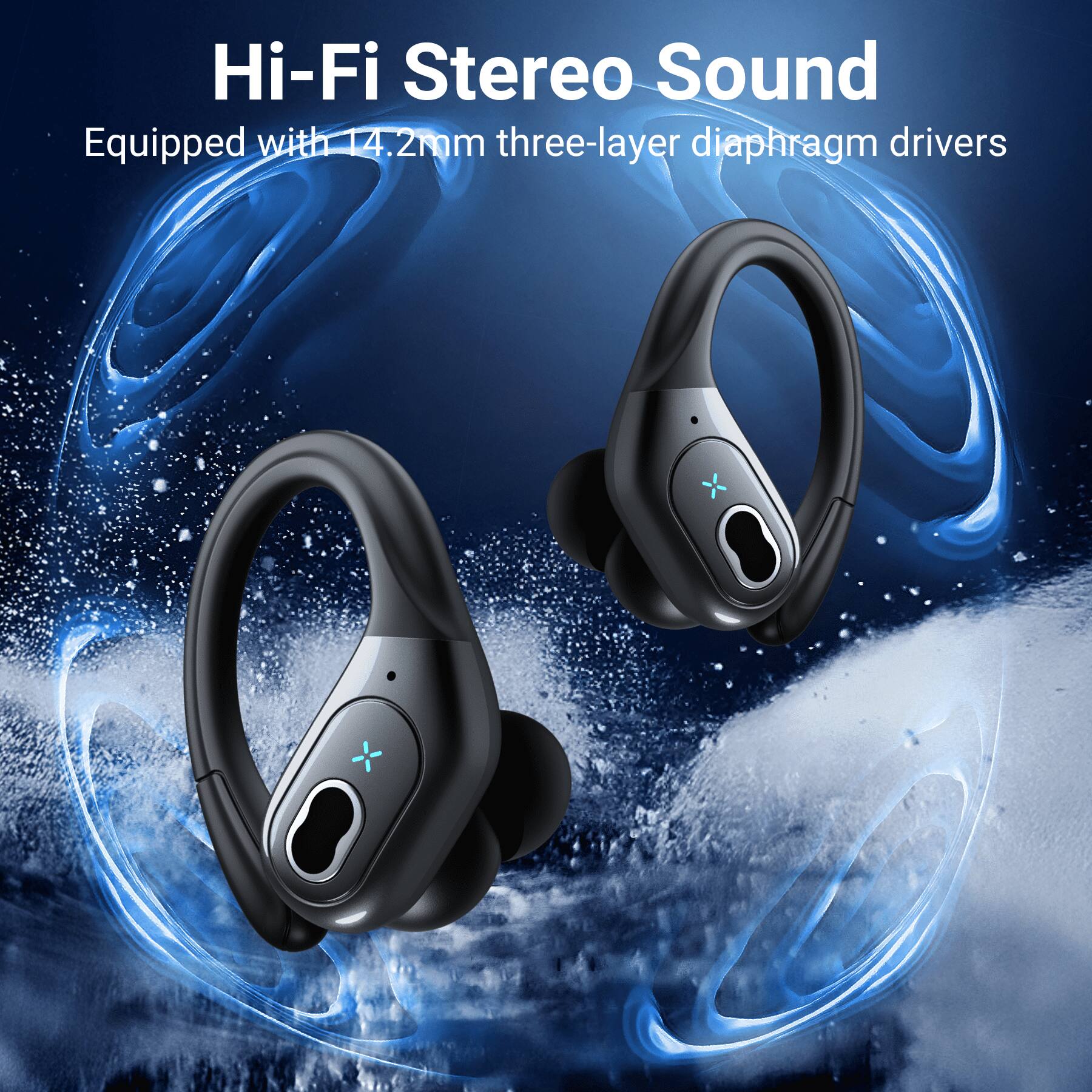 Hi-Fi Stereo Sound  
Equipped with 14.2mm three-layer diaphragm drivers