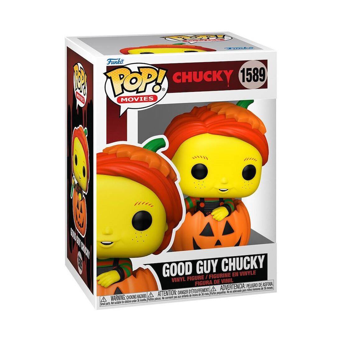 Fynkt POP! MOVIES 1589 CHUCKY GOOD GUY CHUCKY FIGURINE EN VINYLE FIGURE / VINYL DE VINIL FIGURA PELIGRO DE ASFIOA, D'TOUFFEMENT, A ADVERTENCIA: nde meon a 3 - I 1 . adeuade p0 A ATTENTION: DANGER - x met Pates pequalas HADARO anterts de - WARNING: CHOKING HAZARD, ATTENTION: Small parts. Not suitable for children under 3 years.