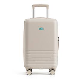 Bagsmart - Getaway 19" Carry-On Luggage, Lightweight Hardside Suitcase with 360 Double Spinner Wheels & TSA Lock - Off-White