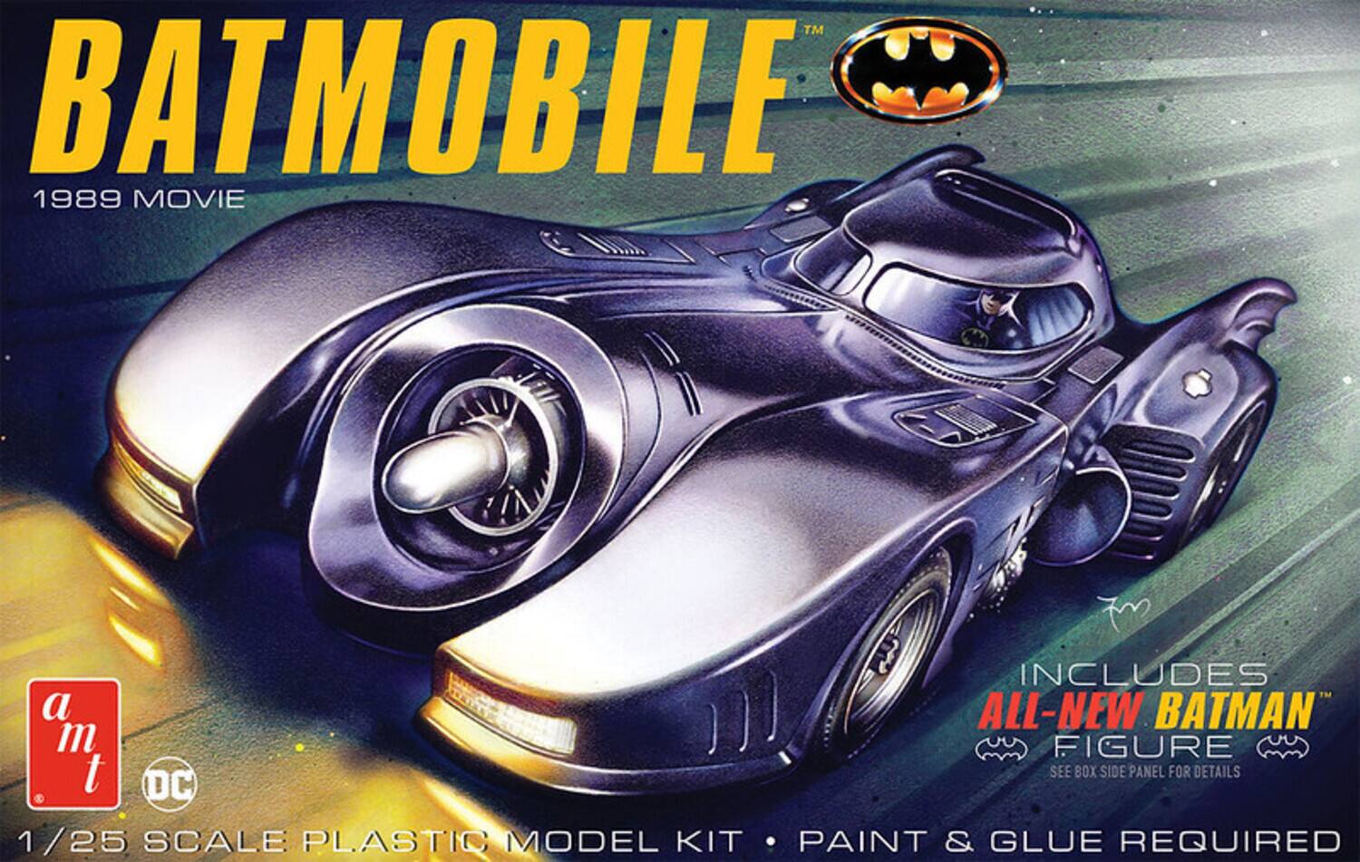 PopMarket - Batman 1989 Batmobile w/Seated Batman Figure AMT Model Kit - COLLECTIBLES - Multicolor