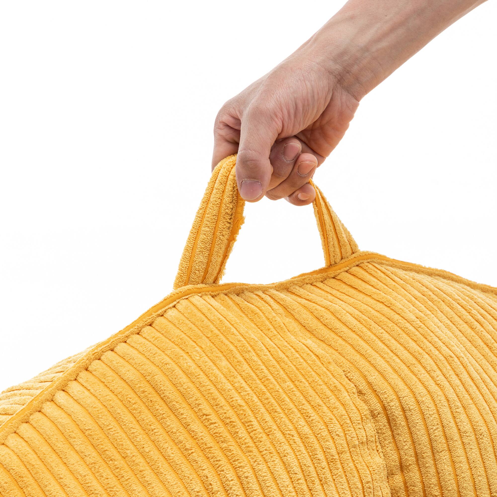 Alt View 8. GOODSILO - Large Corduroy Bean Bag Sofa Chair with Armrests for Living Room and Bedroom Comfort - Yellow.