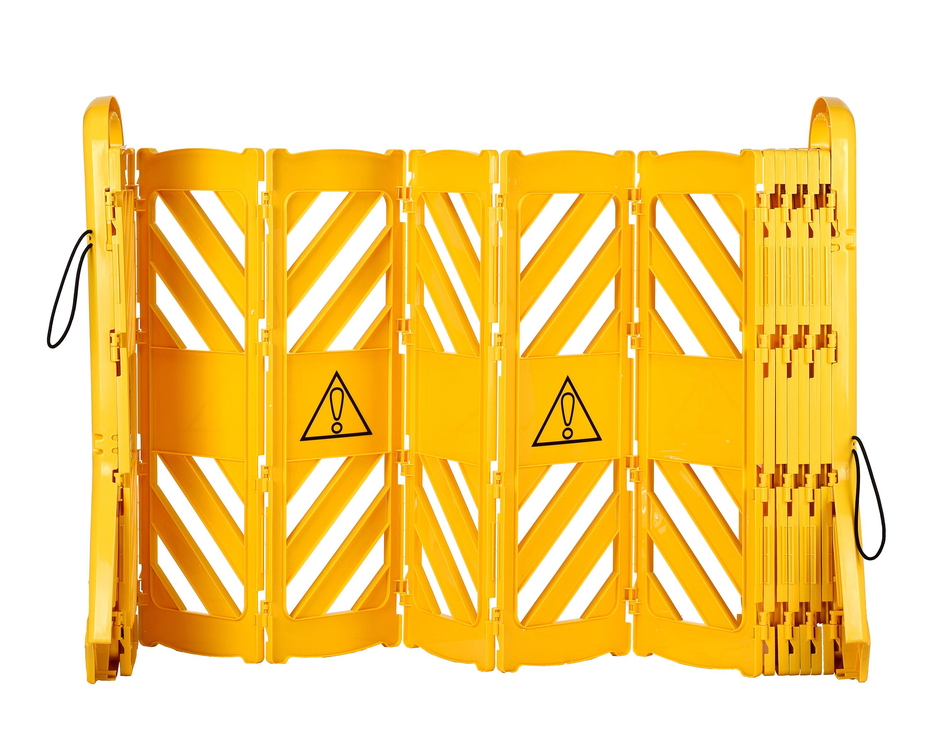 Alt View 7. Alpine Industries - Safety Fence Barrier, 13 ft. Expandable Mobile High Visibility Bilingual, Traffic Barricade - Yellow.