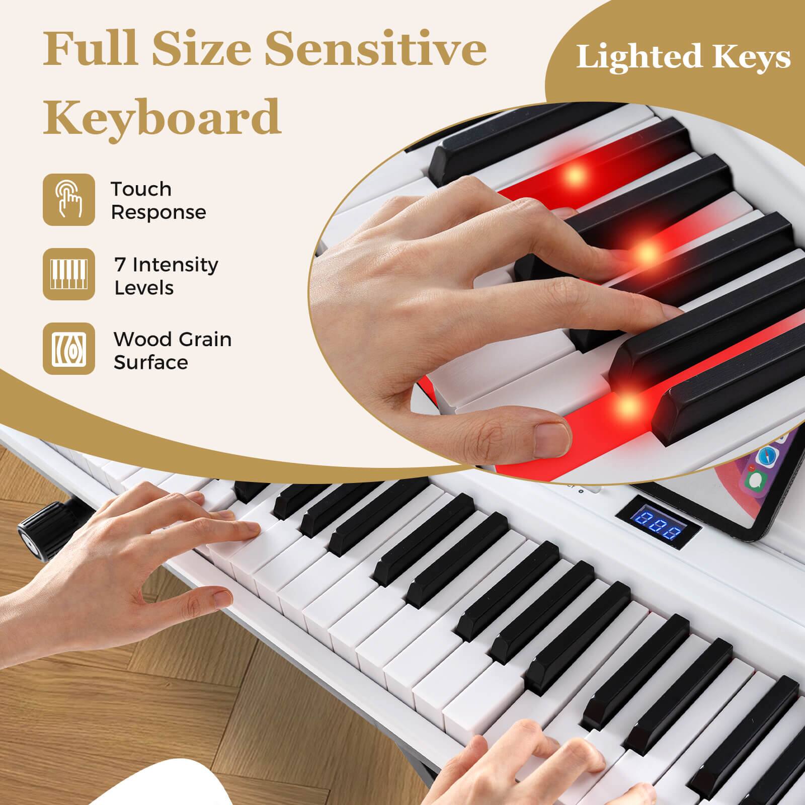 Full Size Sensitive Keyboard

- Touch Response
- 7 Intensity Levels
- Wood Grain Surface

Lighted Keys