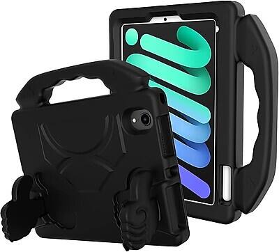 Alt View 2. SaharaCase - iPad mini A17 Pro & 6th Generation 2021 Protection Bundle, KidProof Case with Tempered Glass Screen - Black.