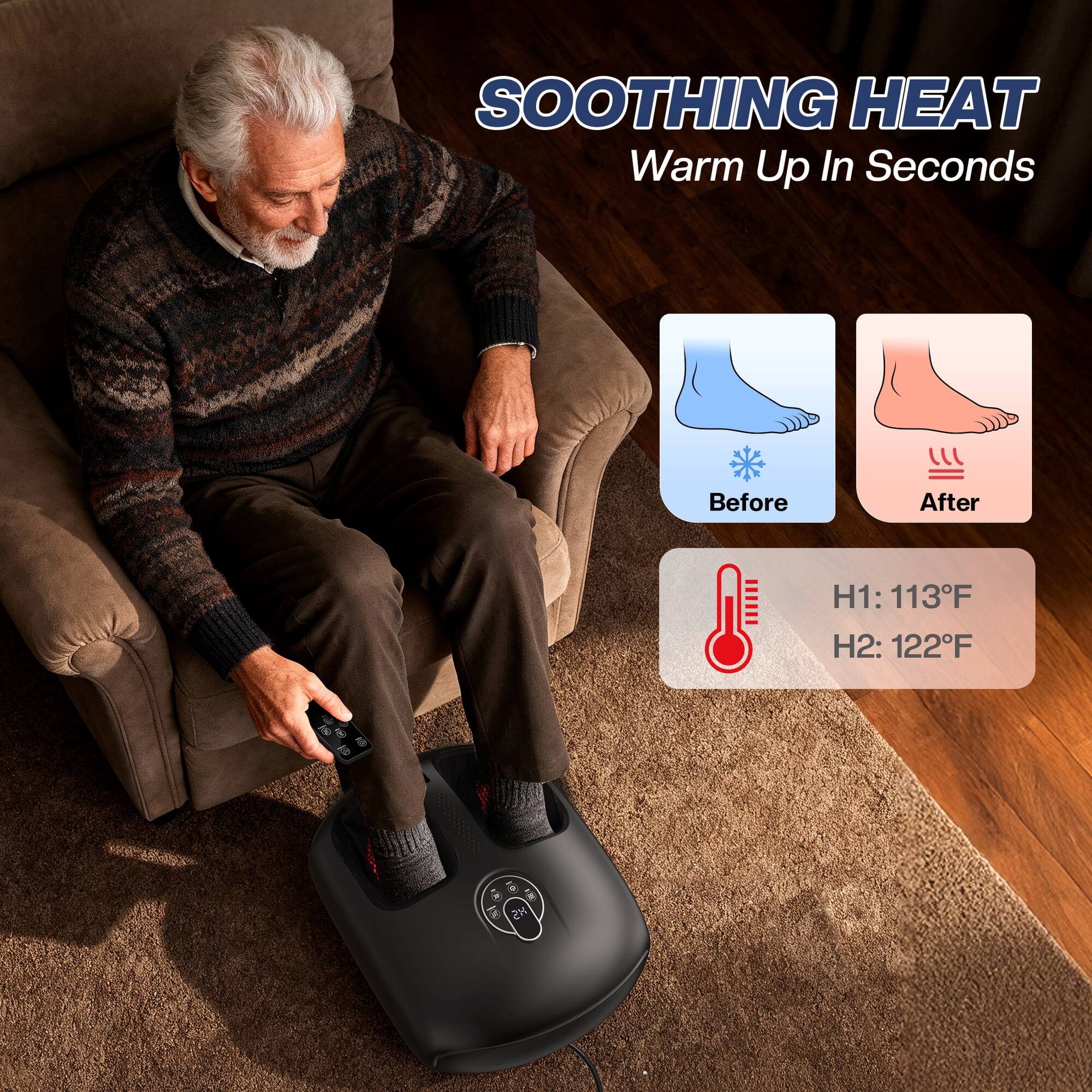 SOOTHING HEAT  
Warm Up In Seconds

Before  
After

H1: 113°F  
H2: 122°F